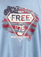 Drover Cowboy Threads Shirts T-Shirt - Making Men Free Since 1776 - Heathered Light Blue