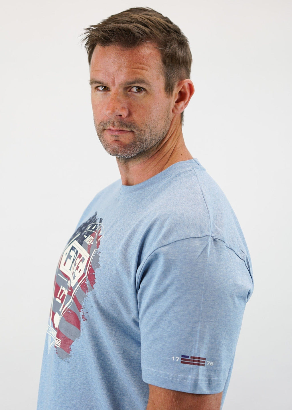 Drover Cowboy Threads Shirts T-Shirt - Making Men Free Since 1776 - Heathered Light Blue