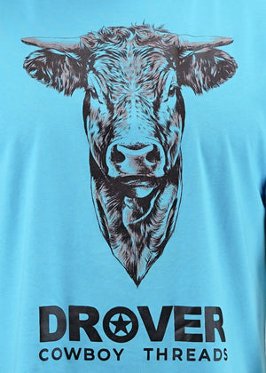 Drover Cowboy Threads Shirts T-Shirt, The Bull - Bright Blue