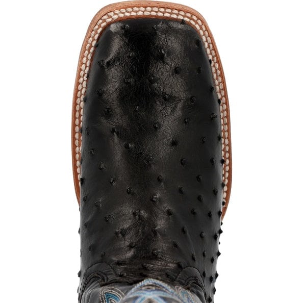 Durango Boots Durango Men's Black Full Quill Ostrich Square Toe Exotic Western Boots DDB0469