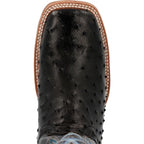 Durango Boots Durango Men's Black Full Quill Ostrich Square Toe Exotic Western Boots DDB0469