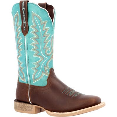 DURANGO BOOTS Ladies - Boots - Western Durango Women's Rebel Pro Bay Brown Arctic Blue Western Boots DRD0443
