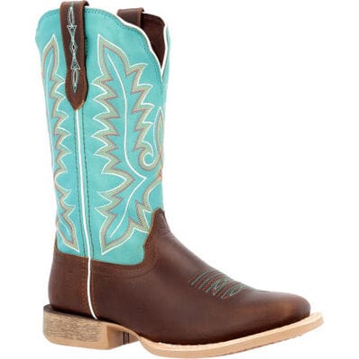 DURANGO BOOTS Ladies - Boots - Western Durango Women's Rebel Pro Bay Brown Arctic Blue Western Boots DRD0443