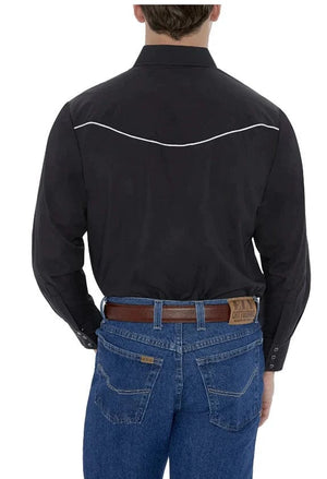 Ely & Walker Shirts Ely & Walker Men's Black Embroidered Eagle Long Sleeve Western Snap Shirt 15203961-89