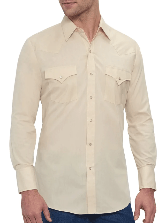 Ely & Walker Shirts Ely Walker Men's Ecru Long Sleeve Western Shirt 1520190523 ECR