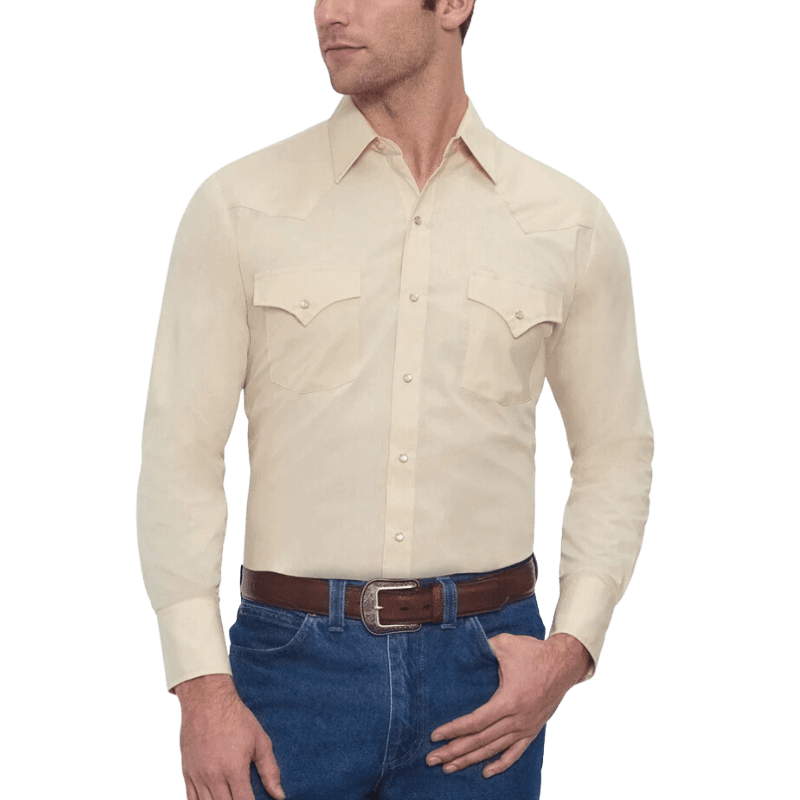 Ely & Walker Shirts Ely Walker Men's Ecru Long Sleeve Western Shirt 1520190523 ECR