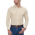 Ely & Walker Shirts Ely Walker Men's Ecru Long Sleeve Western Shirt 1520190523 ECR