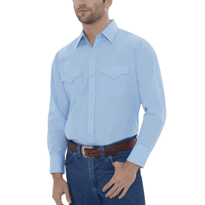 Ely & Walker Shirts Ely Walker Men's Light Blue Long Sleeve Western Shirt 1520190582