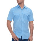 ELY & WALKER Shirts Ely Walker Men's Light Blue Short Sleeve Western Shirt 15201605-82