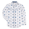 ELY & WALKER Shirts Ely & Walker Women's White Aztec Print Long Sleeve Western Snap Shirt 324979-WH