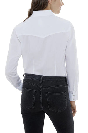 Ely & Walker Shirts Ely & Walker Women's White Long Sleeve Western Snap Shirt 15321905-01 WHT