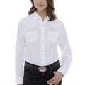 Ely & Walker Shirts Ely & Walker Women's White Long Sleeve Western Snap Shirt 15321905-01 WHT