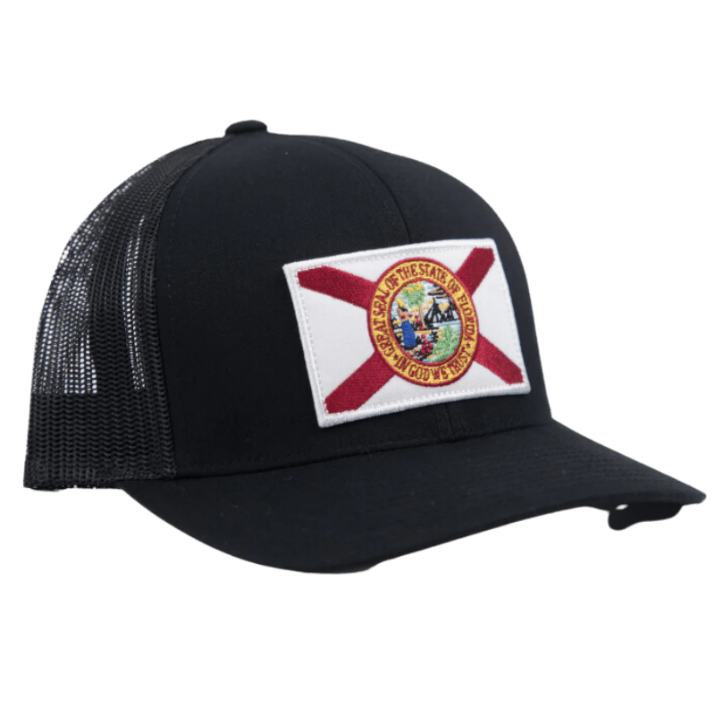 Florida Cracker Trading Company Hats Florida Cracker Trading Co. State Flag Black/Black Mesh Ball Cap