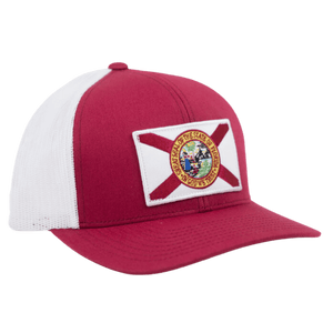 Florida Cracker Trading Company Hats Florida Cracker Trading Co. State Flag Cardinal/White Mesh Ball Cap