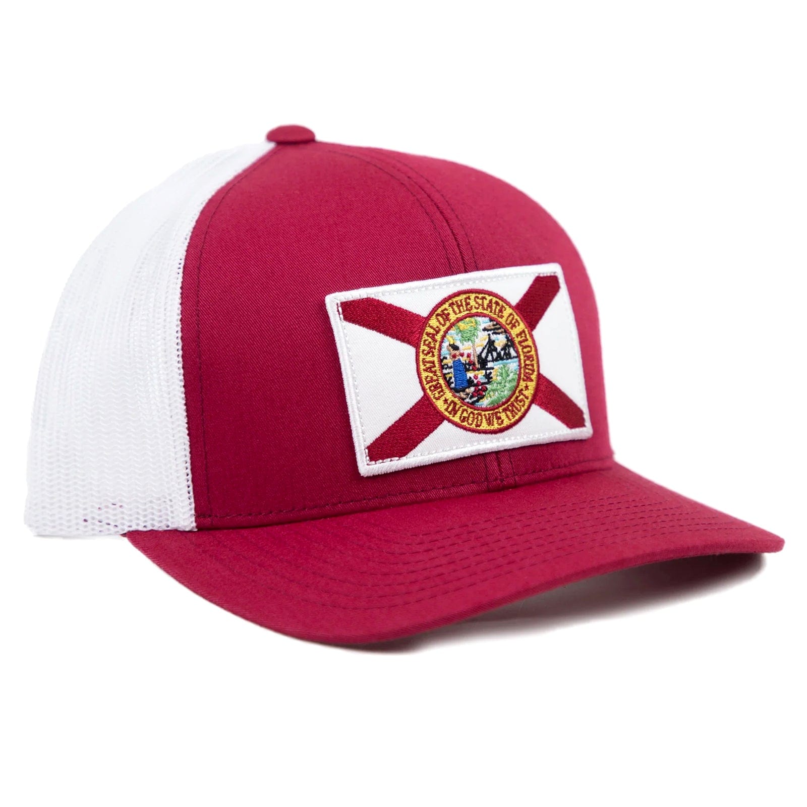 Florida Cracker Trading Company Hats Florida Cracker Trading Co. State Flag Cardinal/White Mesh Ball Cap