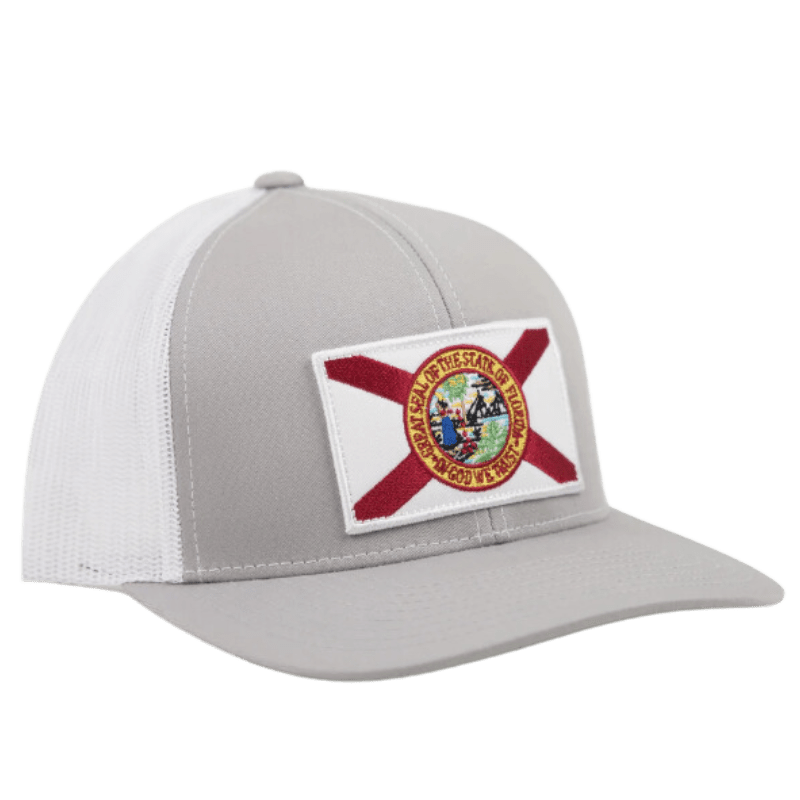 Florida Cracker Trading Company Hats Florida Cracker Trading Co. State Flag Silver/White Mesh Ball Cap