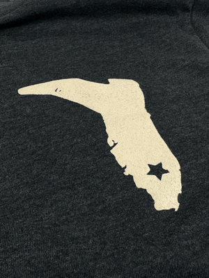 FLORIDA CRACKER TRADING Mens - Shirt - Tee DAIRY COW STATE FLAG GRAY