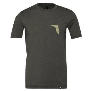 FLORIDA CRACKER TRADING Shirts Florida Cracker Trading Co. Men's Dairy Cow Gray State Flag Short Sleeve T-Shirt