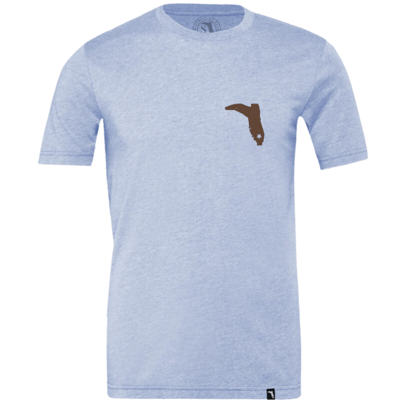 FLORIDA CRACKER TRADING Shirts Florida Cracker Trading Co. Men's Dairy Cow Prism Blue Short Sleeve T-Shirt