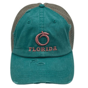 Florida Heritage Hats Florida Heritage Ladies Ponytail Hat Teal/Peach