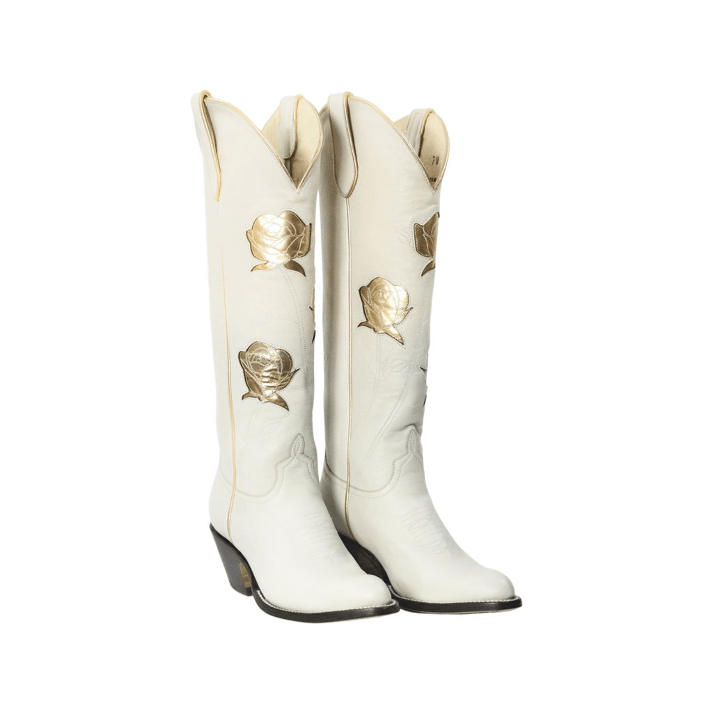 Fraulein Boot Company Boots Fraulein Boot Company Women's San Antonio Rose Cream and Gold Cowboy Boots