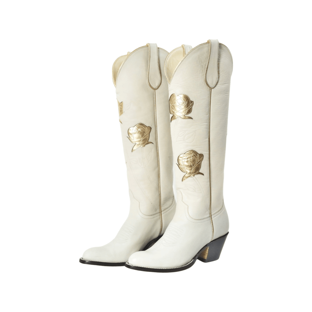 Fraulein Boot Company Boots Fraulein Boot Company Women's San Antonio Rose Cream and Gold Cowboy Boots