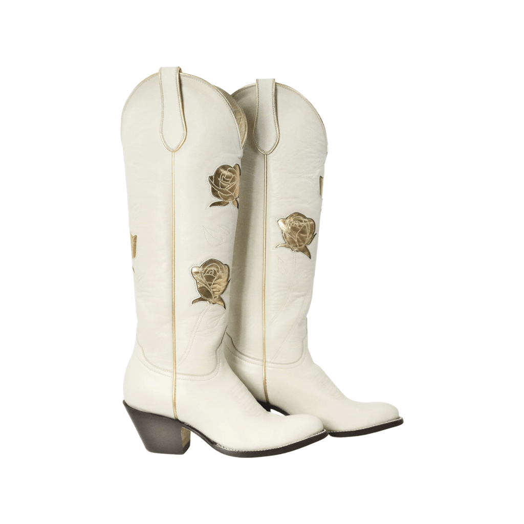 Fraulein Boot Company Boots Fraulein Boot Company Women's San Antonio Rose Cream and Gold Cowboy Boots