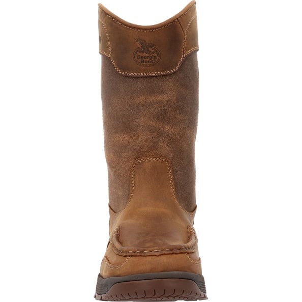 GEORGIA BOOT Boots Georgia Boot Men's Athens Superlyte Wellington Brown Waterproof Pull On Work Boot GB00549