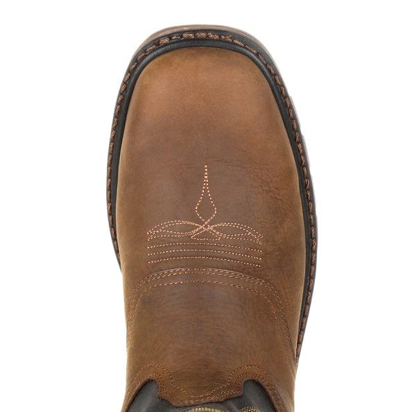 Georgia Boot Men's Black and Brown Square Toe Work Boot