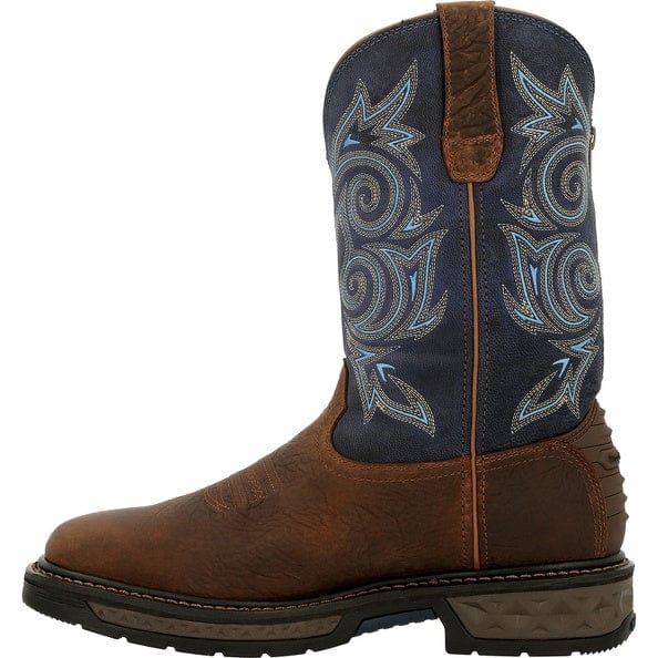 Georgia Boot Boots Georgia Boot Men's Carbo-Tec LT Brown and Navy Round Toe Work Boot GB00435