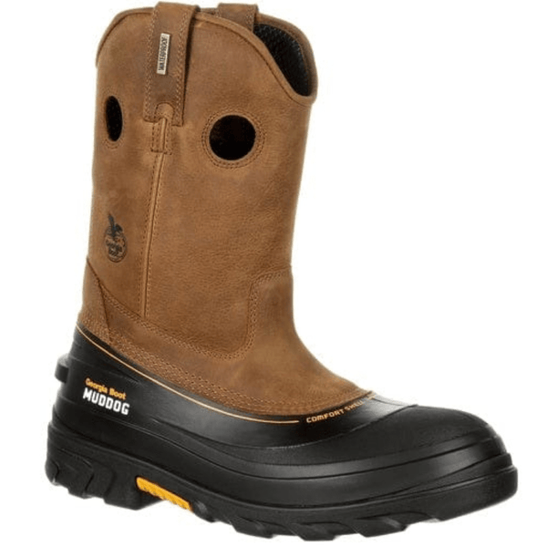 Georgia Boot Men's Muddog Wellington Barracuda Gold Composite Toe