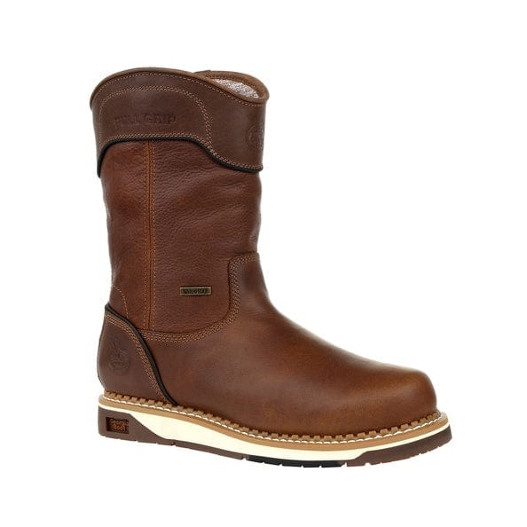 Georgia Boot Men's Amp LT Brown Wedge Waterproof Pull on Work Boot