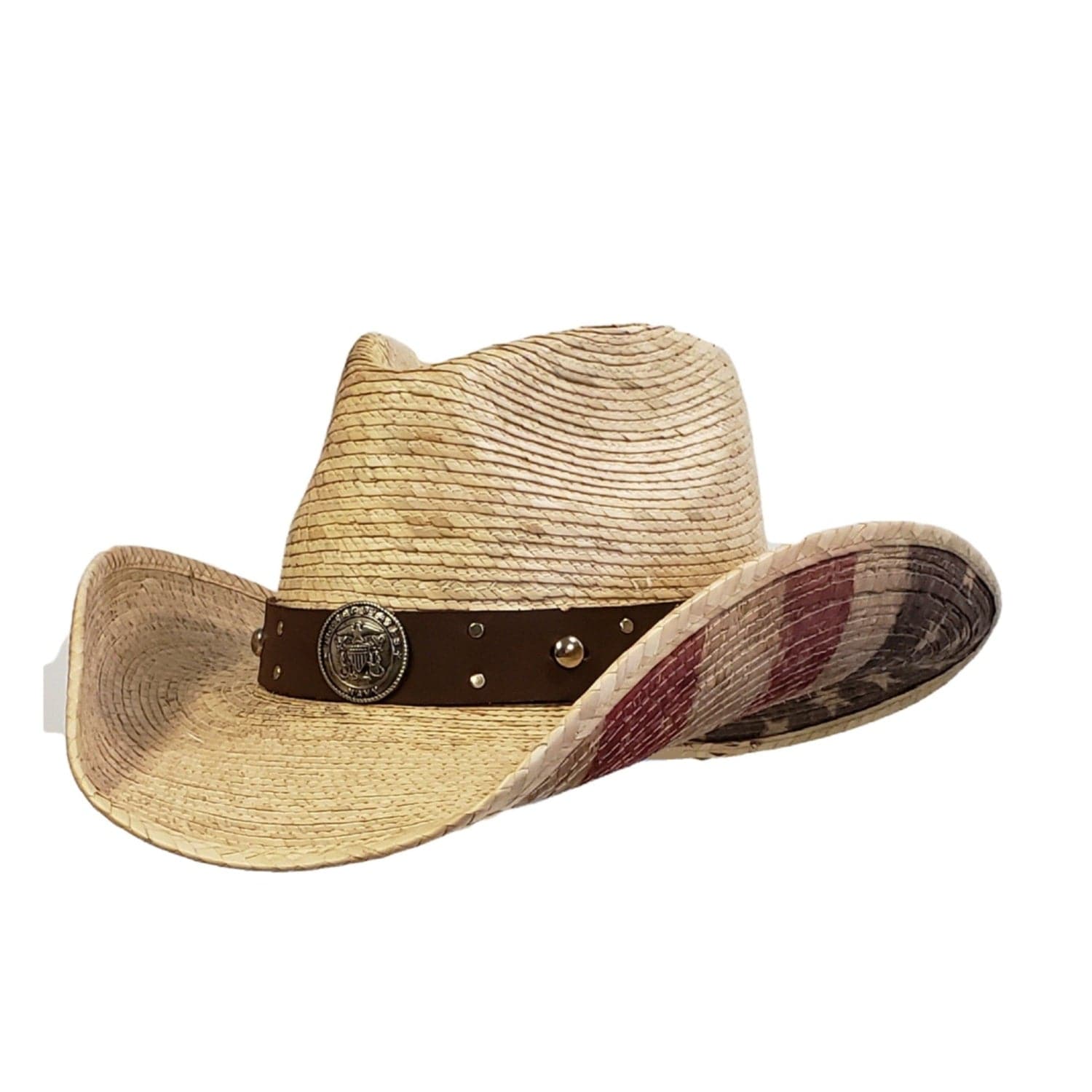 Gone Country Hats Men & Women's Hats Navy Heroes - American Flag Palm Straw
