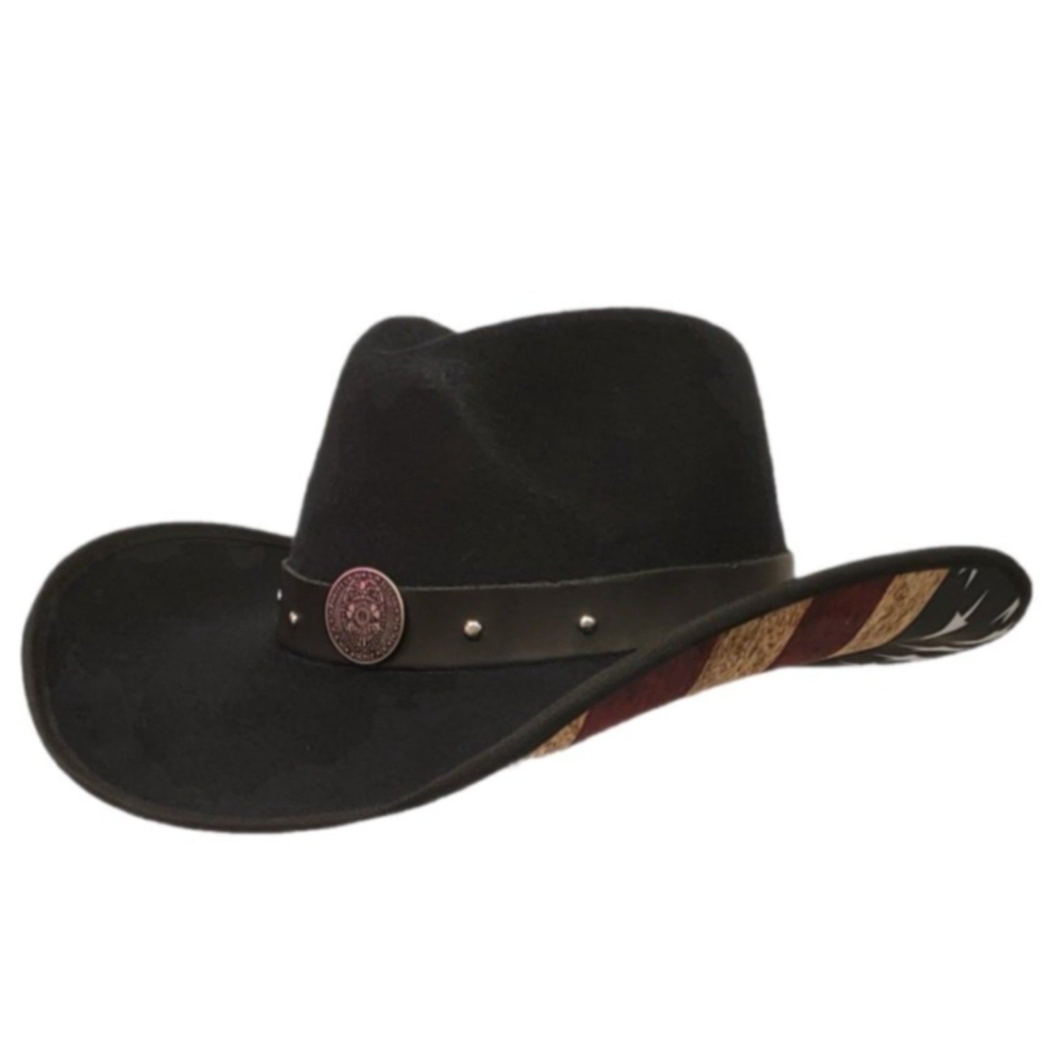 Gone Country Hats Men & Women's Hats Small 6-7/8 to 7 / American Flag Black Cotton Felt Police Heroes - American Flag Black Cotton Poly Felt