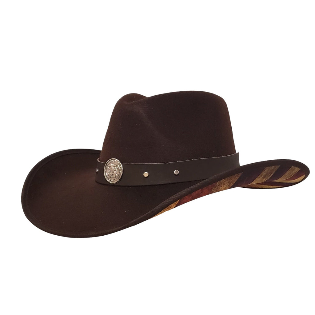 Gone Country Hats Men & Women's Hats Small 6-7/8 to 7 / American Flag Brown Cotton Felt NAVY HEROES BROWN COTTON USA
