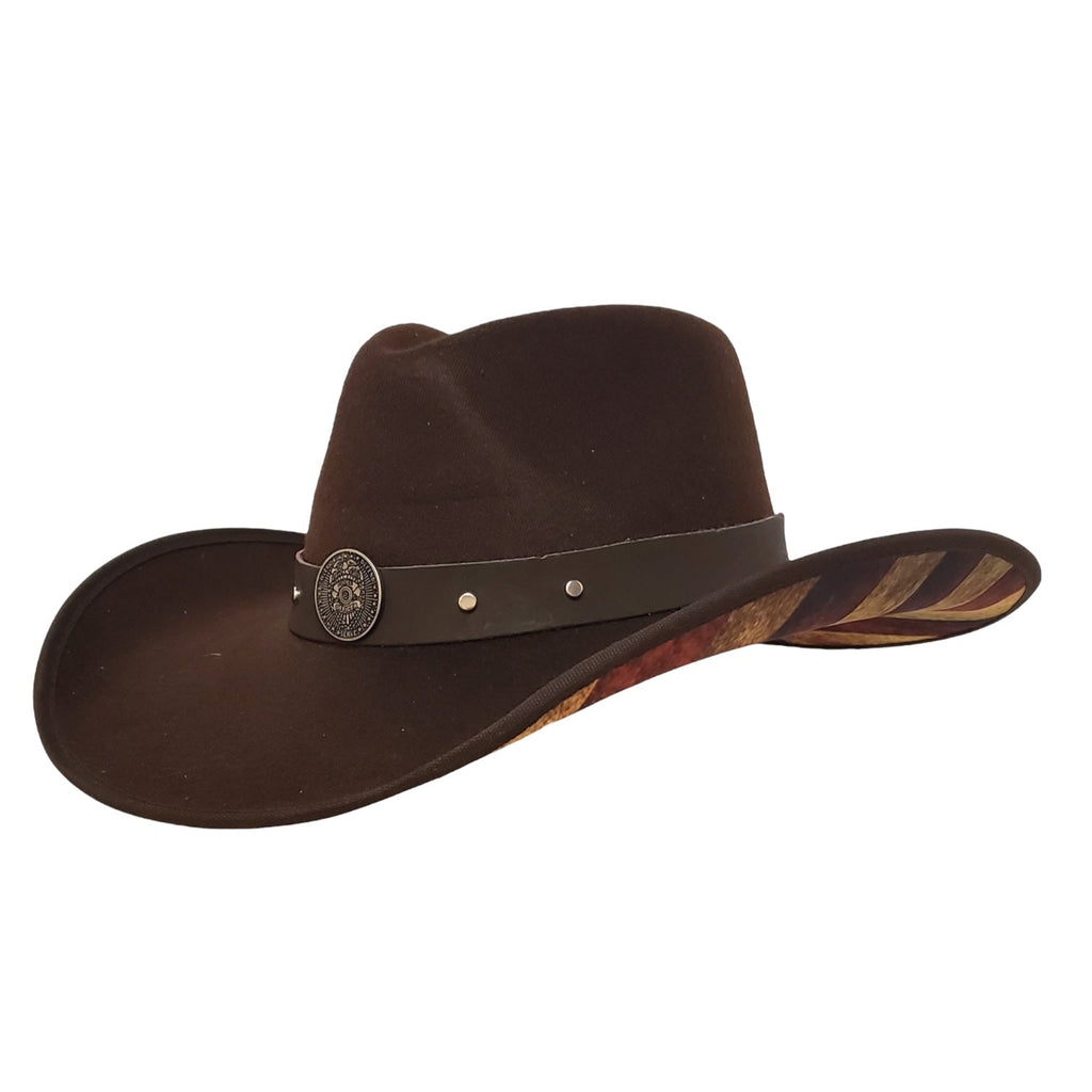 Gone Country Hats Men & Women's Hats Small 6-7/8 to 7 / American Flag Brown Cotton Felt POLICE HEROES BROWN COTTON USA