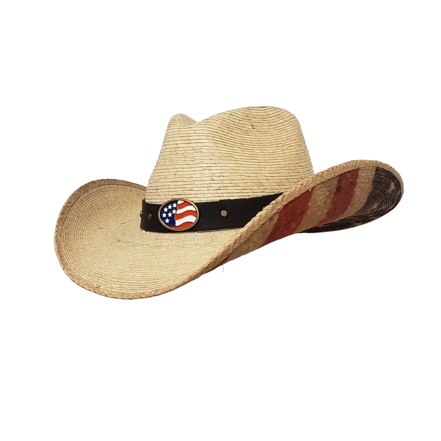 Gone Country Hats Men & Women's Hats Small 6-7/8 to 7 / American Flag Palm Leaf Merica Natural - Palm