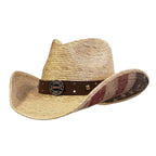 Gone Country Hats Men & Women's Hats Small 6-7/8 to 7 / American Flag Palm Straw Firefighter Heroes - American Flag Palm Straw