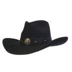 Gone Country Hats Men & Women's Hats Small 6-7/8 to 7 / Black Cotton Felt Army Heroes (Renagade Series) - Black Cotton Poly Felt
