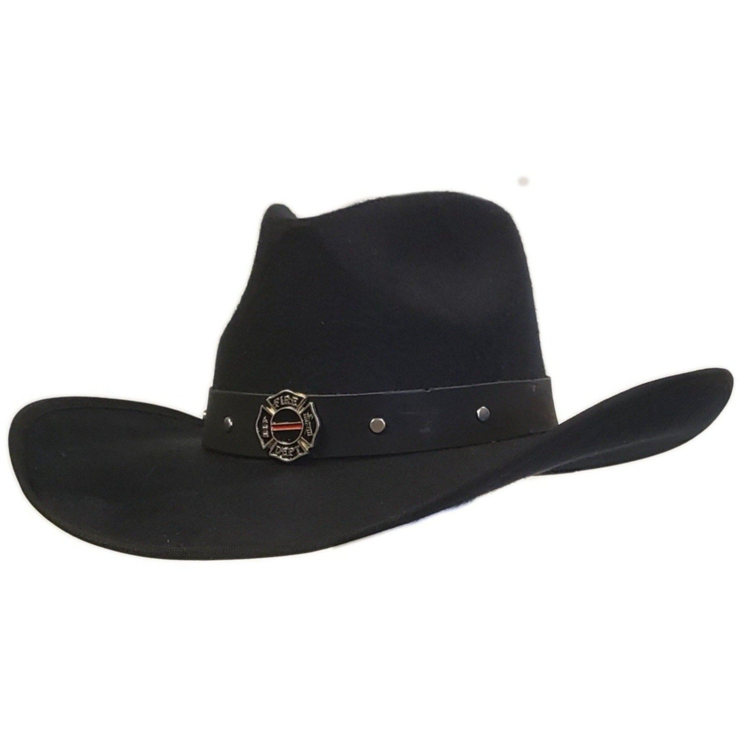 Gone Country Hats Men & Women's Hats Small 6-7/8 to 7 / Black Cotton Felt FIRE FIGHTER HEROES BLACK COTTON