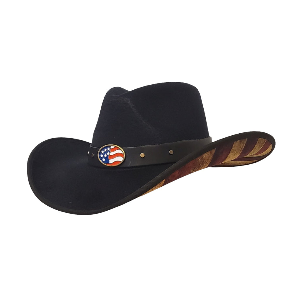 Gone Country Hats Men & Women's Hats Small 6-7/8 to 7 / Black Cotton Felt Merica Black - Cotton