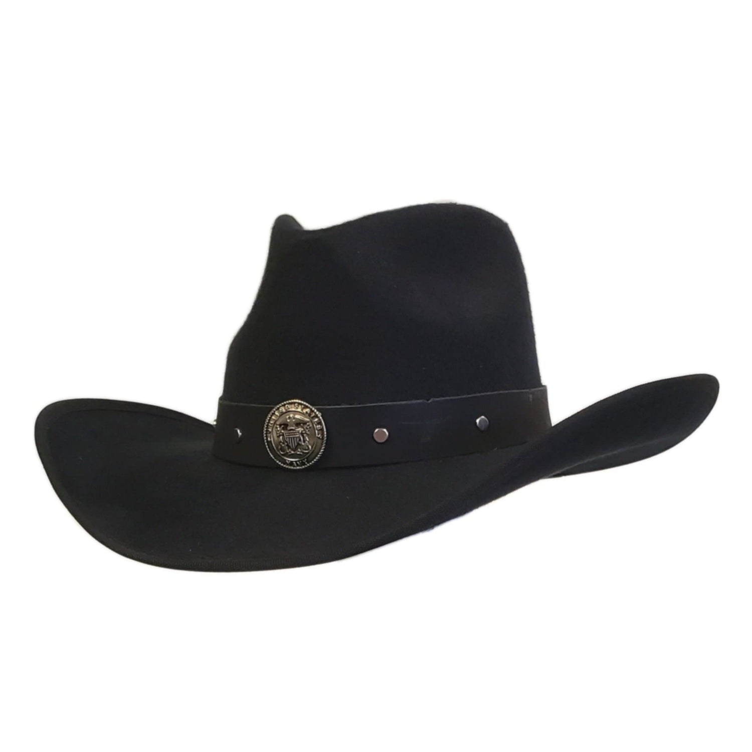 Gone Country Hats Men & Women's Hats Small 6-7/8 to 7 / Black Cotton Felt Navy Heroes - Black Cotton Poly Felt