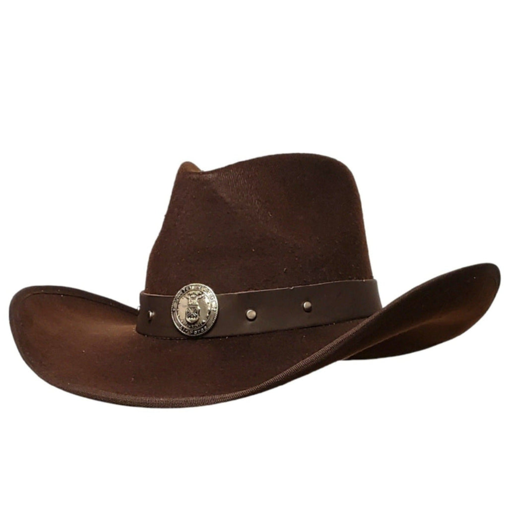Gone Country Hats Men & Women's Hats Small 6-7/8 to 7 / Brown Cotton Felt Air Force Heroes (Renagade Series) - Brown Cotton Poly Felt