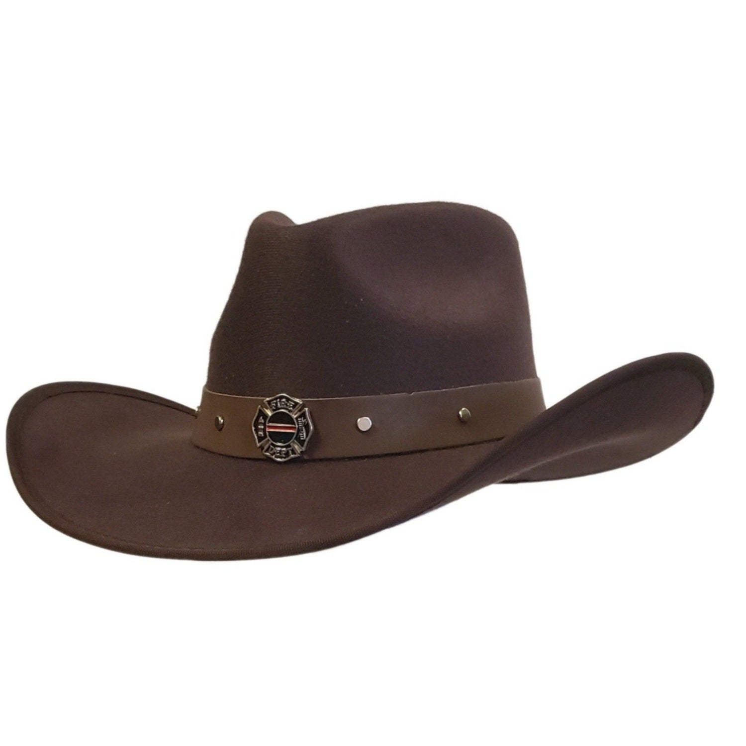 Gone Country Hats Men & Women's Hats Small 6-7/8 to 7 / Brown Cotton Felt Firefighter Heroes - Brown Cotton Poly Felt