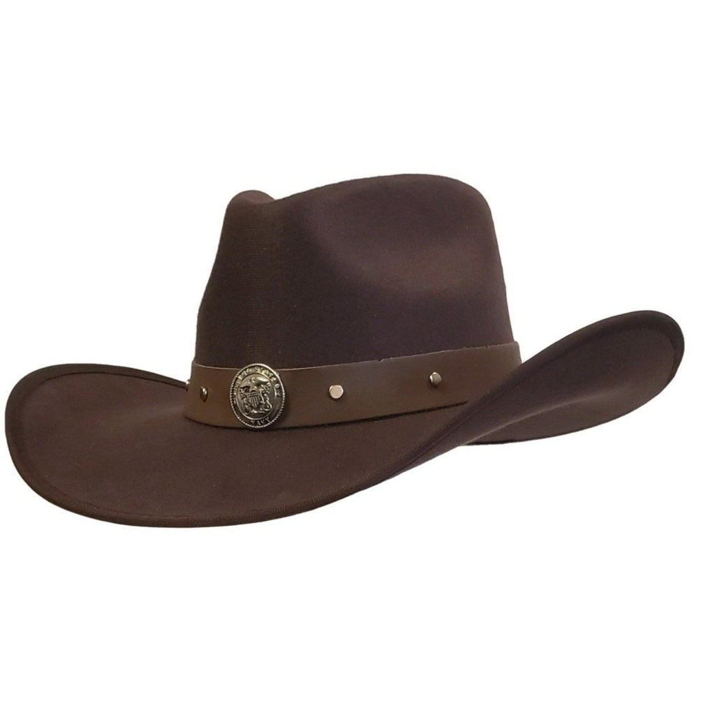 Gone Country Hats Men & Women's Hats Small 6-7/8 to 7 / Brown Cotton Felt Navy Heroes - Brown Cotton Poly Felt