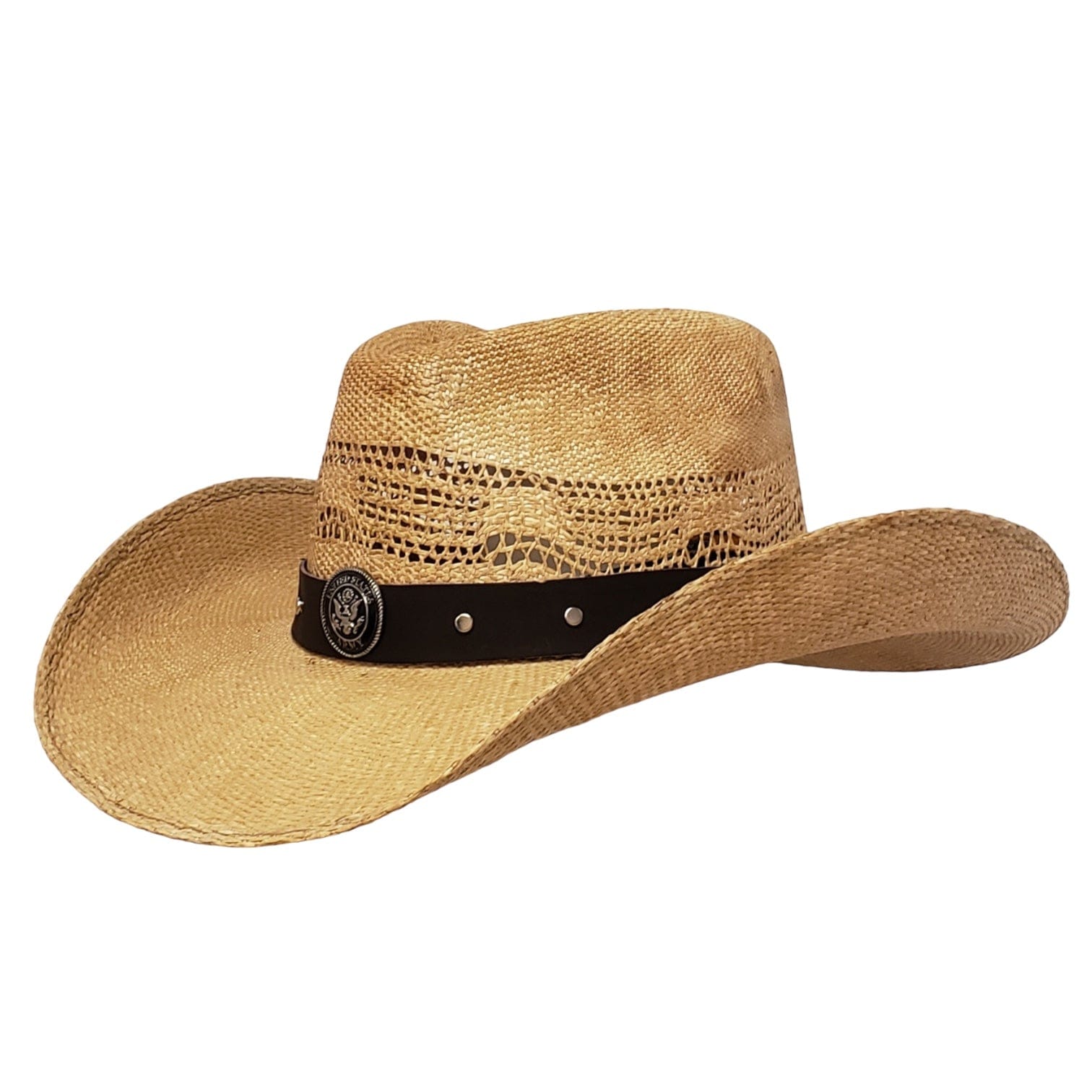 Gone Country Hats Men & Women's Hats Small 6-7/8 to 7 / Brown Straw Army Heroes (Renagade Series) - Brown Straw