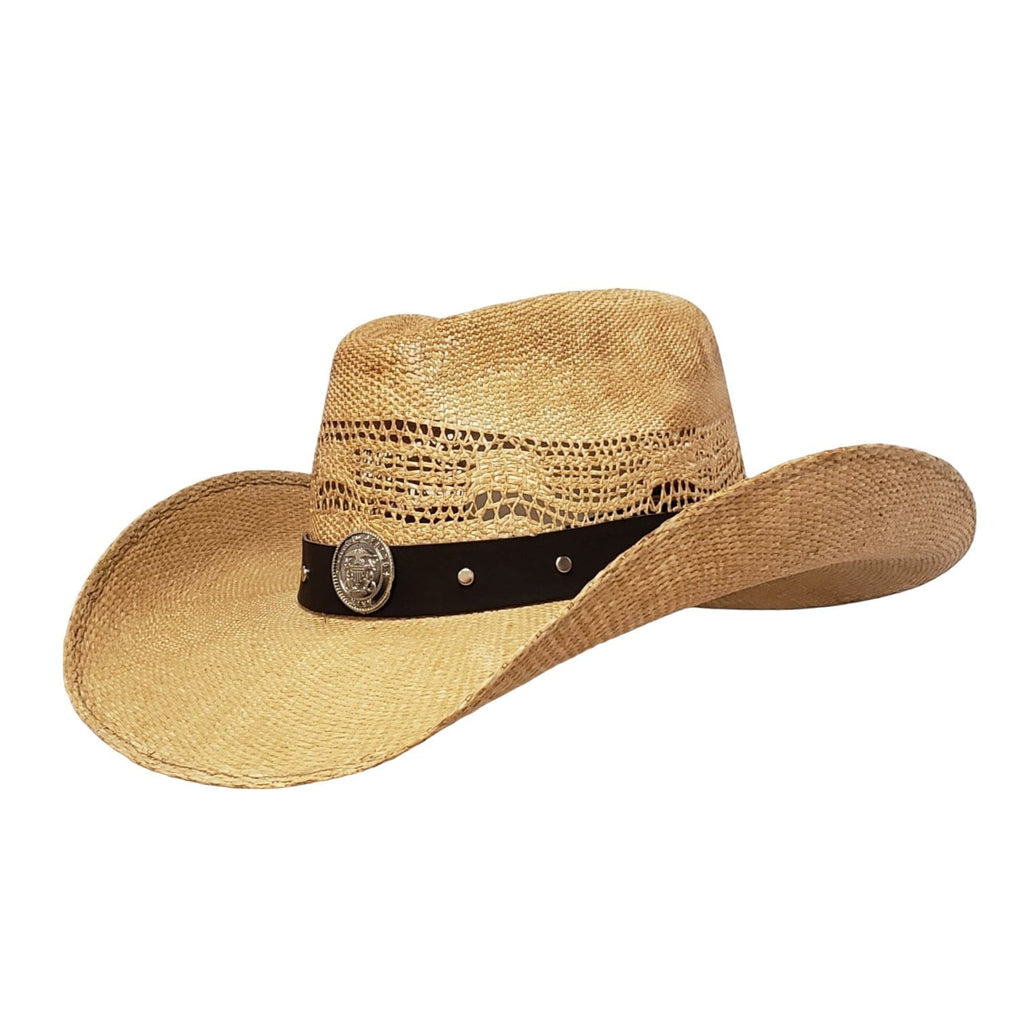 Gone Country Hats Men & Women's Hats Small 6-7/8 to 7 / Brown Straw Navy Heroes - Brown Straw