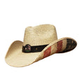 Gone Country Hats Men & Women's Hats Small  fits 6-7/8 to 7 / American Flag Palm Straw Don't Tread On Me - American Flag Palm Straw