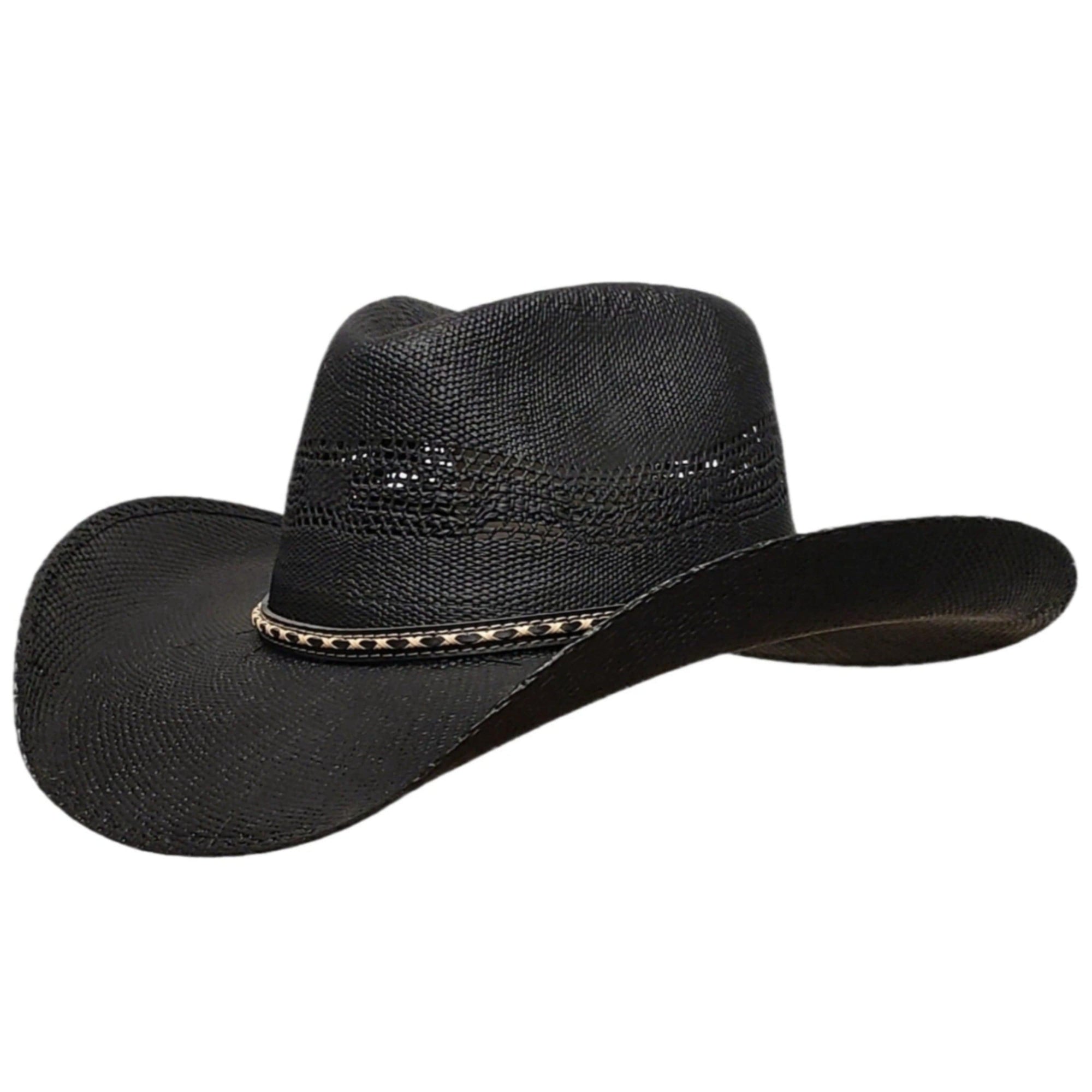 Gone Country Hats Men & Women's Hats Small  fits 6-7/8 to 7 Sambora Black - Straw Shantung