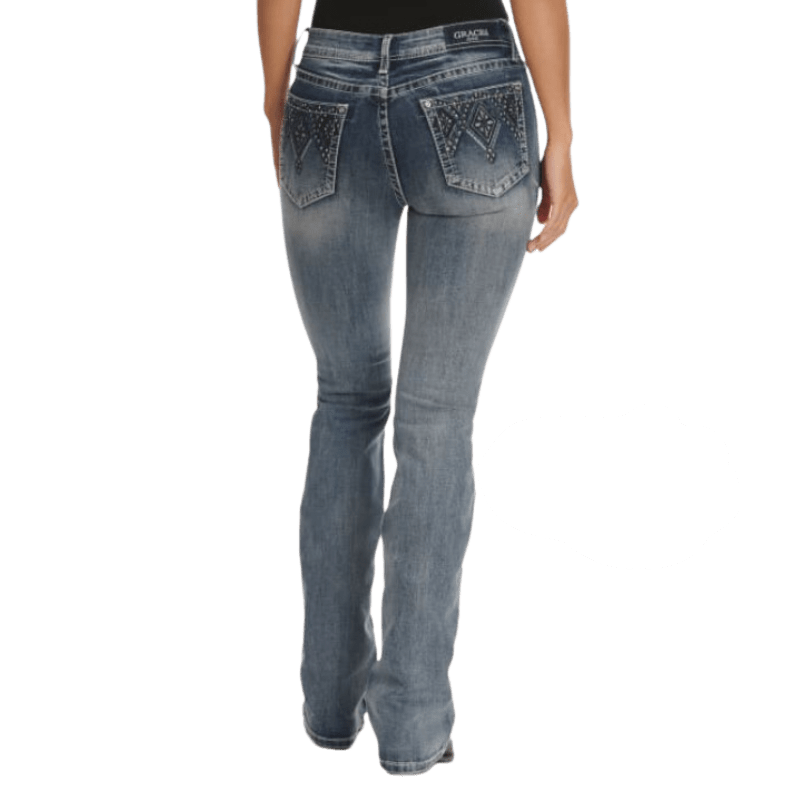 GRACE IN L.A. Jeans Grace in LA Women's Diamond Embossed Mid Rise Bootcut Jeans EB61838